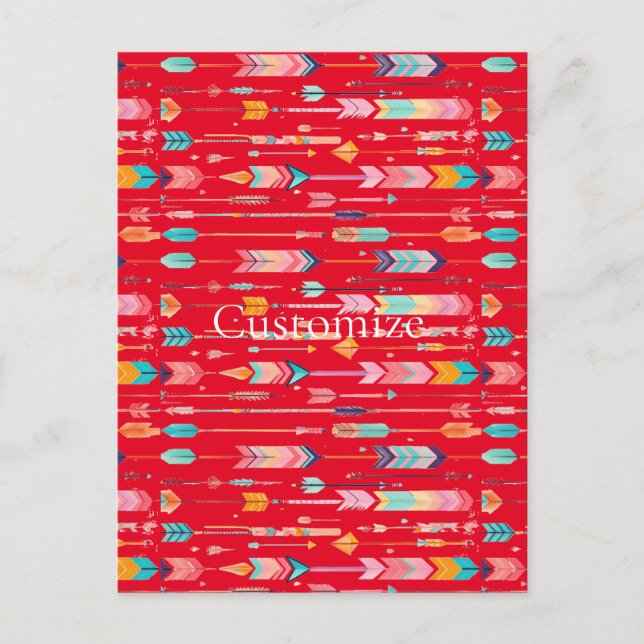 Multicolor Arrow Pattern Thunder_Cove Postcard (Front)