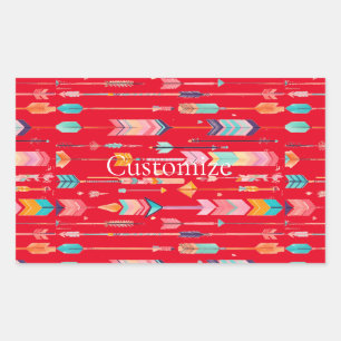 Multicolor Arrow Pattern Thunder_Cove Rectangular Sticker