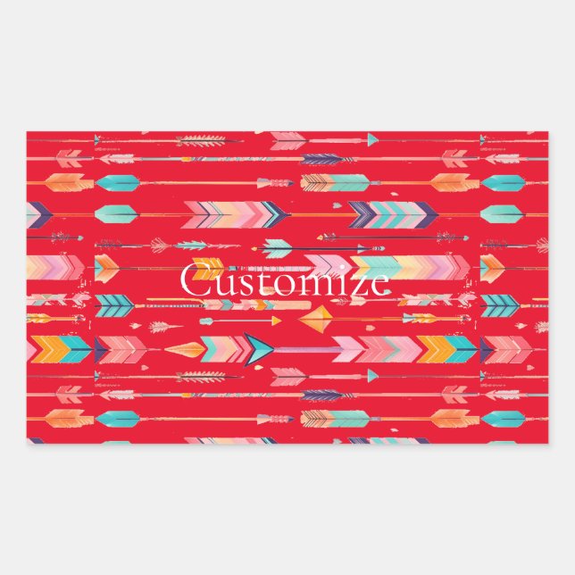 Multicolor Arrow Pattern Thunder_Cove Rectangular Sticker (Front)