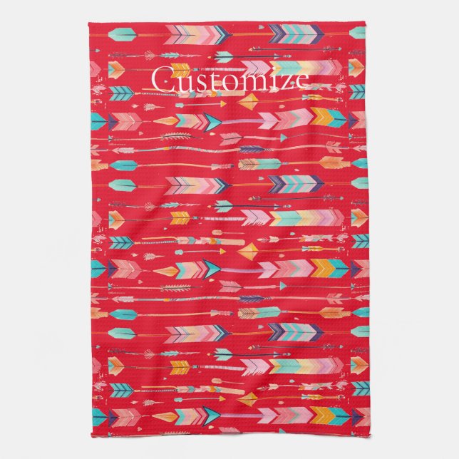 Multicolor Arrow Pattern Thunder_Cove Tea Towel (Vertical)