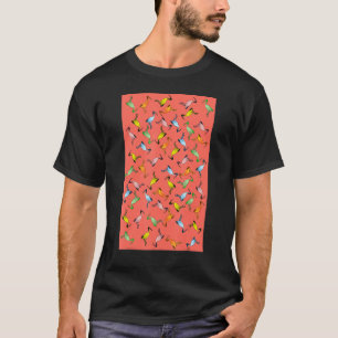 Multicolor Australian Bin Chicken Pattern On Orang T-Shirt