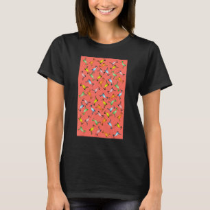 Multicolor Australian Bin Chicken Pattern On Orang T-Shirt
