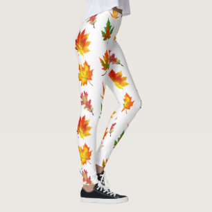 Multicolor Autumn Leaves Leggings