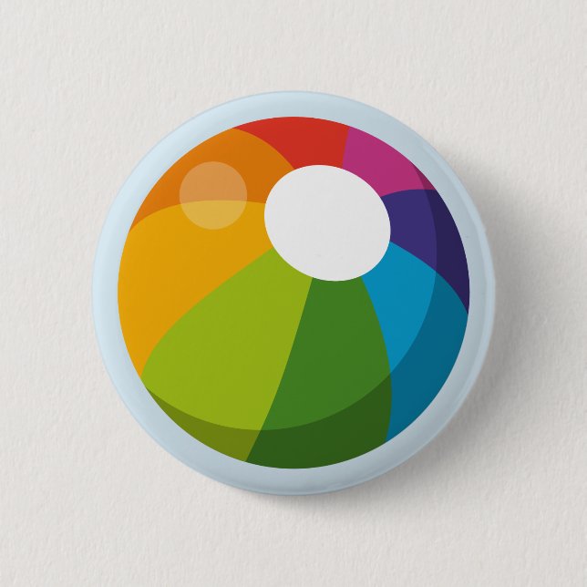 Multicolor Beach Ball 6 Cm Round Badge (Front)