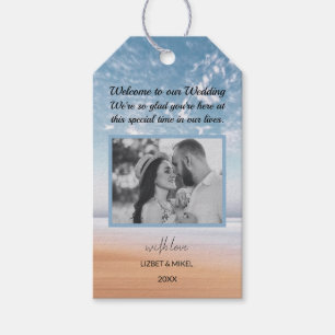 Multicolor Beach Scene Personalised Photo Gift Tags