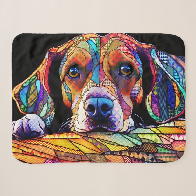 Multicolor Beagle Dog 178 Sherpa Blanket (Front (Horizontal))