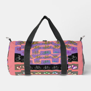 Multicolor Bicycles Athletic Travel Workout Duffle Bag