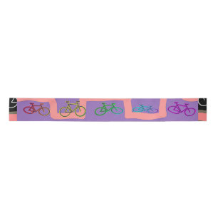 Multicolor Bicycles  Satin Ribbon