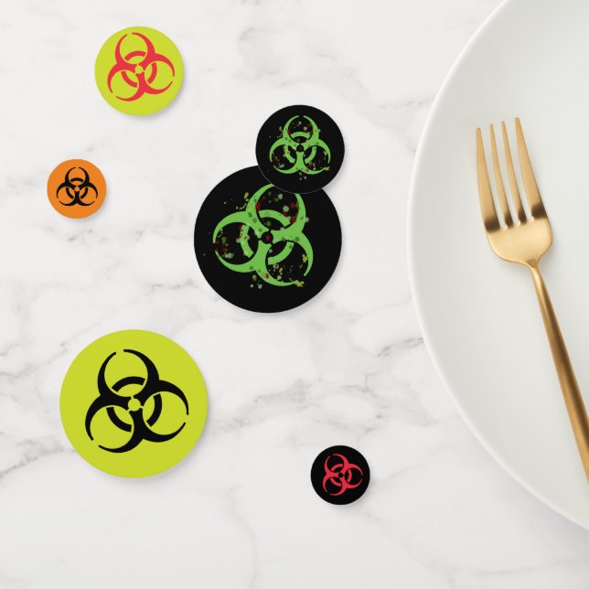 Multicolor Biohazard Symbol Confetti (Group)