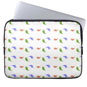 Multicolor birds laptop sleeve
