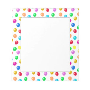 Multicolor Birthday Balloons Simple Notepad