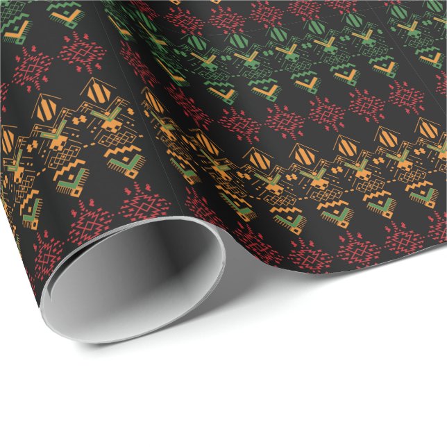 Multicolor Black History Month Geography   Wrapping Paper (Roll Corner)