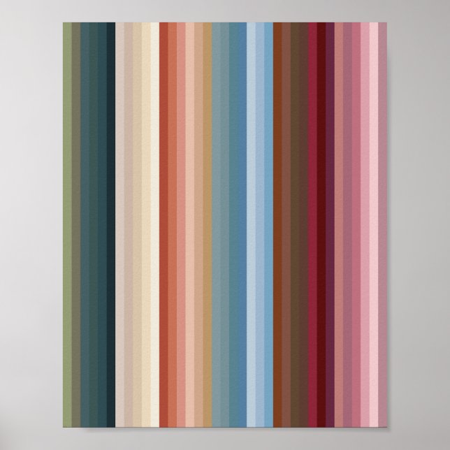 Multicolor Boho Stripes Poster (Front)