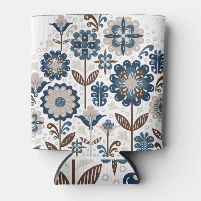 Multicolor Bouquets: Hand Drawn Can Cooler (Front)