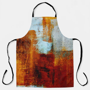 Multicolor brush strokes in oil structure. Grunge  Apron