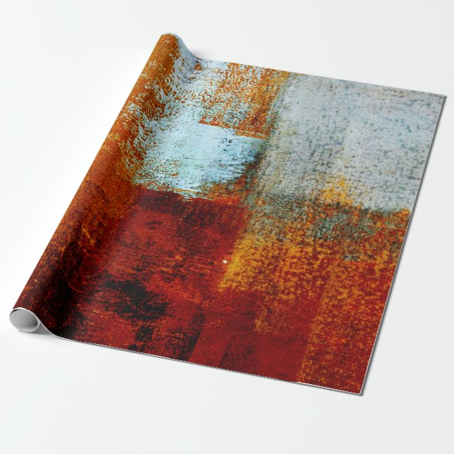 Multicolor brush strokes in oil structure. Grunge  Wrapping Paper (Unrolled)