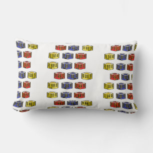 multicolor buildings lumbar cushion