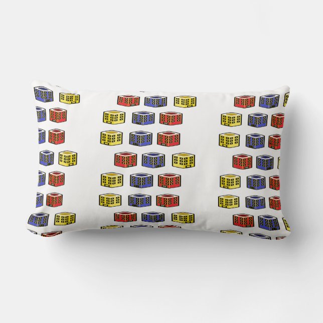 multicolor buildings lumbar cushion (Front)