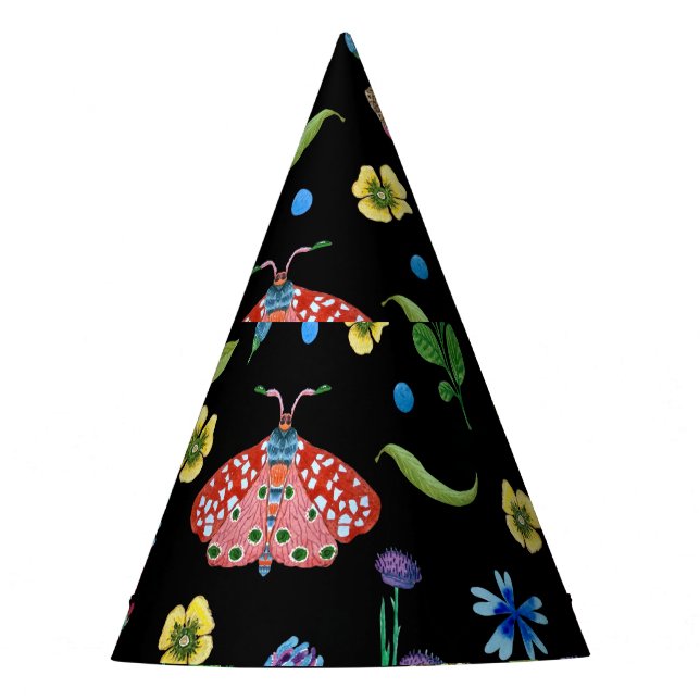 Multicolor Butterflies: Bright Seamless Pattern Party Hat (Front)