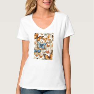 Multicolor butterlies women's t-shirt