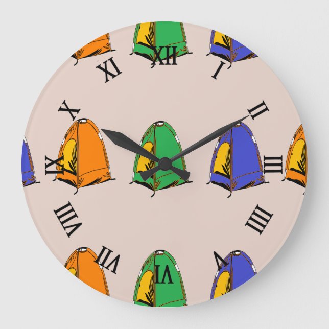 Multicolor camp tents large clock (Front)