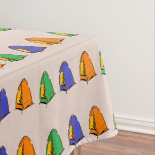 Multicolor camp tents tablecloth