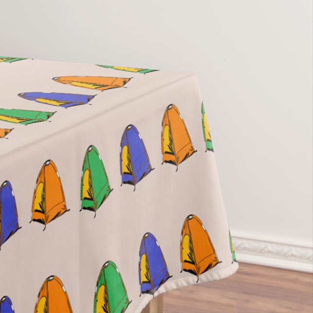 Multicolor camp tents tablecloth (In Situ)