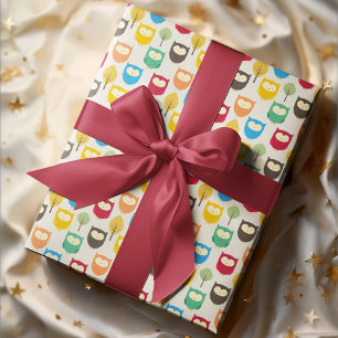 Multicolor Cartoon Owl Wrapping Paper