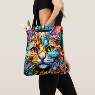 Multicolor Cat 708 Patterns Tote Bag