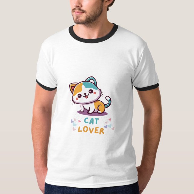 Multicolor Cat Lover T-Shirt (Front)