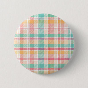 Multicolor Chequered Plaid 6 Cm Round Badge