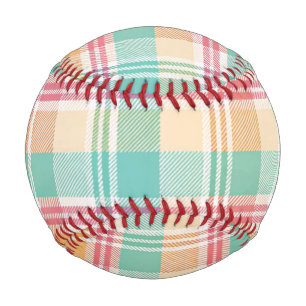 Multicolor Chequered Plaid Baseball