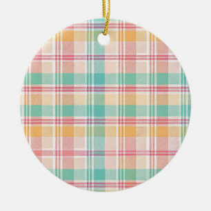 Multicolor Chequered Plaid Ceramic Tree Decoration