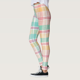Multicolor Chequered Plaid Leggings