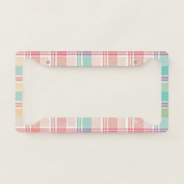 Multicolor Chequered Plaid Licence Plate Frame
