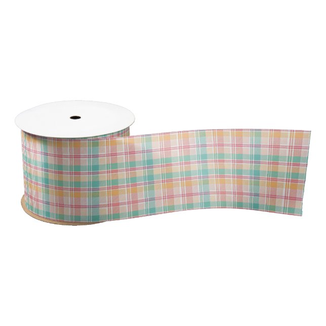 Multicolor Chequered Plaid Satin Ribbon (Spool)