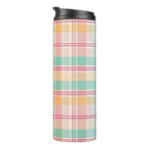Multicolor Chequered Plaid Thermal Tumbler