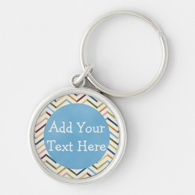 MultiColor Chevron Custom Keychain (Front)