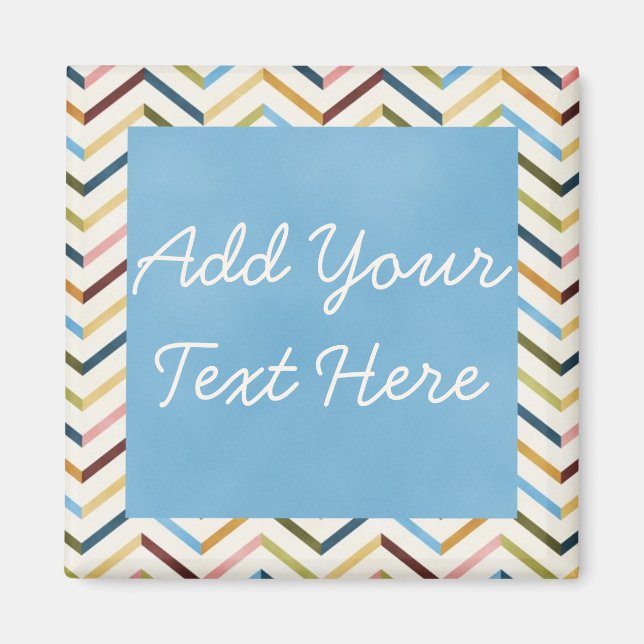 MultiColor Chevron Custom Square Magnet (Front)