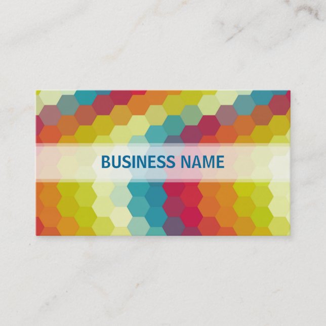 Multicolor Chevron Hexagonal Pattern 2 Business Card (Front)