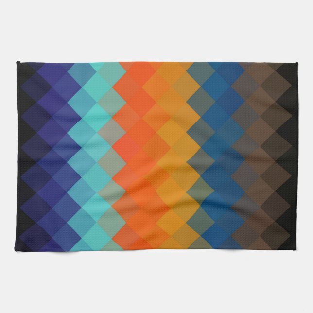 Multicolor Chevron Seamless Pattern 3 Tea Towel (Horizontal)