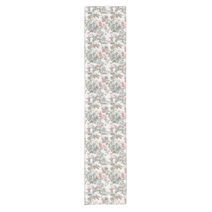 Multicolor Chinoiserie Garden Toile Short Table Runner