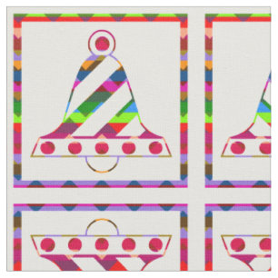 Multicolor Christmas Bells Fabric