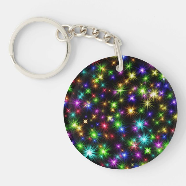 Multicolor Christmas Star Rays-57191 Key Ring (Front)
