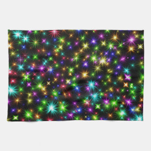 Multicolor Christmas Star Rays-57191 Tea Towel