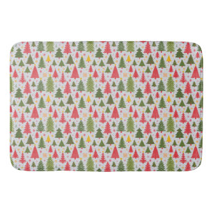 Multicolor Christmas Tree Bath Mat
