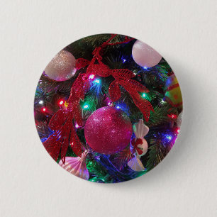 Multicolor Christmas Tree Colourful Holiday 6 Cm Round Badge