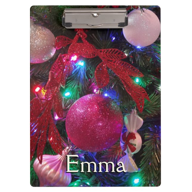 Multicolor Christmas Tree Colourful Holiday Clipboard (Front)