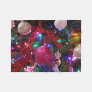 Multicolor Christmas Tree Colourful Holiday Fleece Blanket