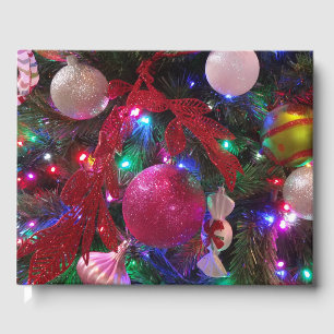 Multicolor Christmas Tree Colourful Holiday Guest Book